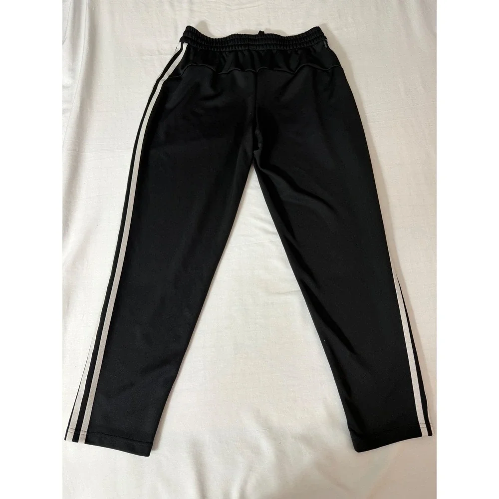 Adidas Mens 3-Stripe Track Pants Black White Tapered Athletic Joggers Size Small